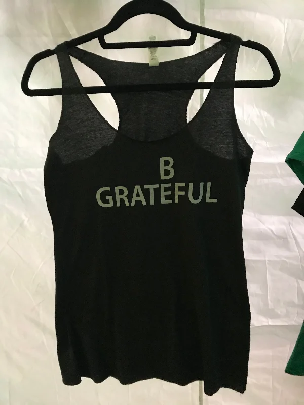 Be Grateful Tri-Blend Racerback Tank bold tank top