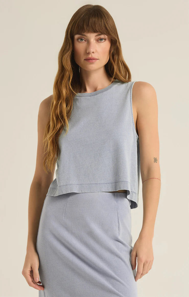Z Supply Sloan Jersey Denim Muscle Tank gym tank top