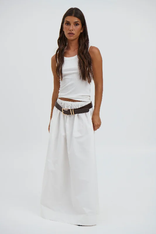 Ashlee Tank White low neck tank