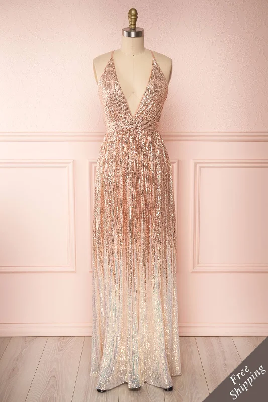 Cesarea | Pink Ombré Sequin Dress