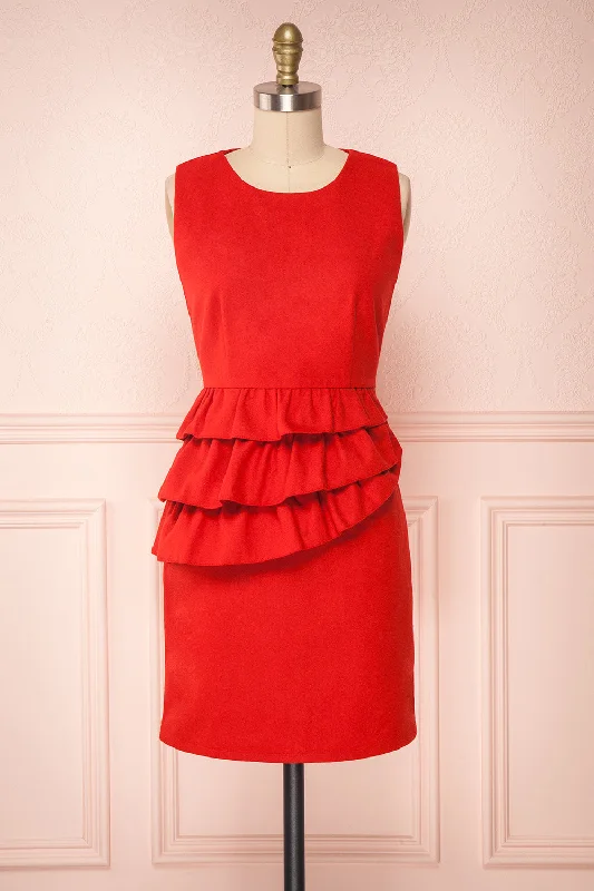 Cassandre | Red Felt Dress