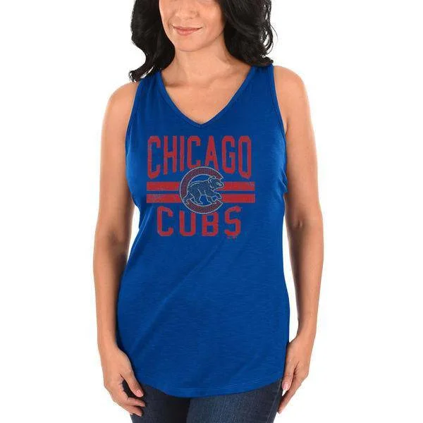 Chicago Cubs Majestic Women's Four Seamer Tank Top - Royal teal tank top
