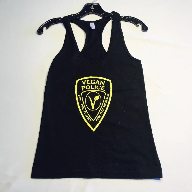 Vegan Police Womens Racerback Tank grey tank top