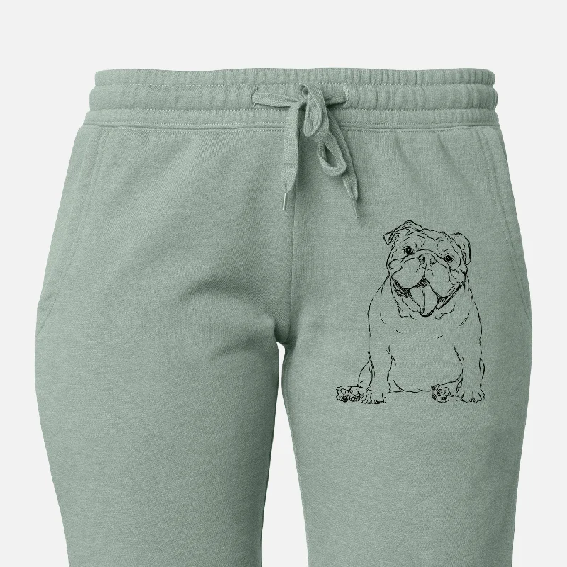 Tank the English Bulldog - Women's Cali Wave Joggers seamless tank top