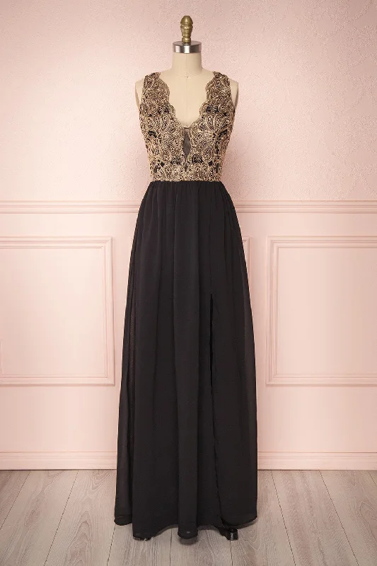 Chalva Black | Chiffon Dress
