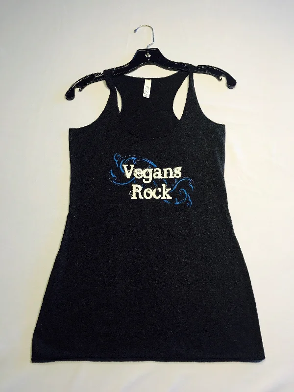 Vegans Rock Classic Womens Tri-Blend Racerback Tank lime green tank