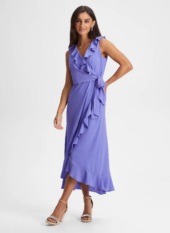 Wrap Style Ruffle Dress