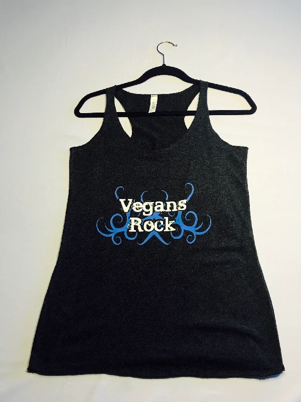 Vegans Rock II Womens Tri-Blend Racerback Tank peach tank top