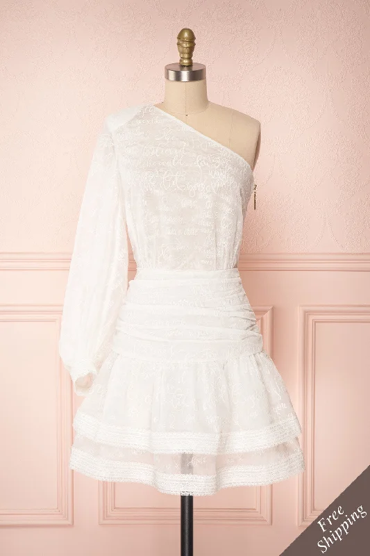 Charmaina | White Embroidered Dress