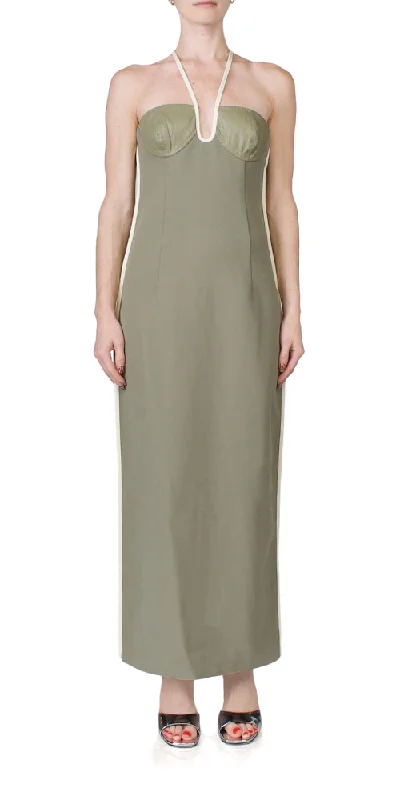 Nassia Dress Khaki & Cream