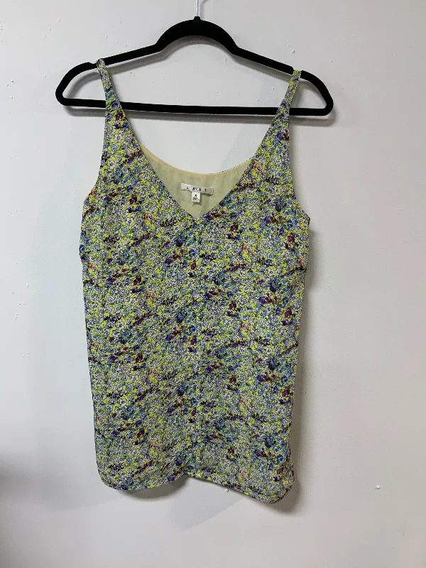 Cabi (S) yell purp flwr tank silver tank top