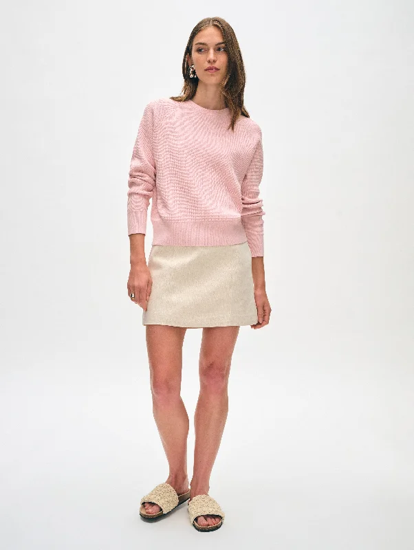 Cotton Linen Waffle Sweatshirt