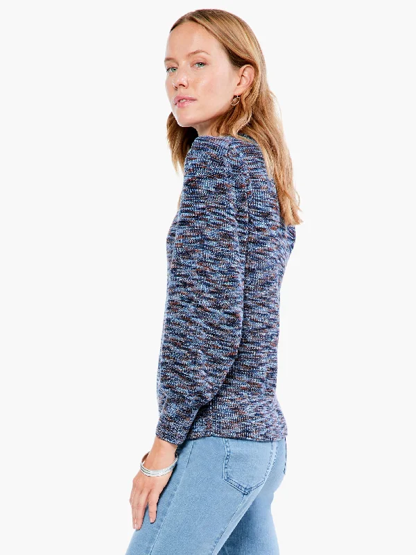 Nic + Zoe Femme Sleeve Space Dye Sweater