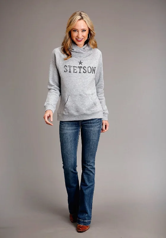 Stetson Womens Grey Cotton Blend Star In The Middle Hoodie