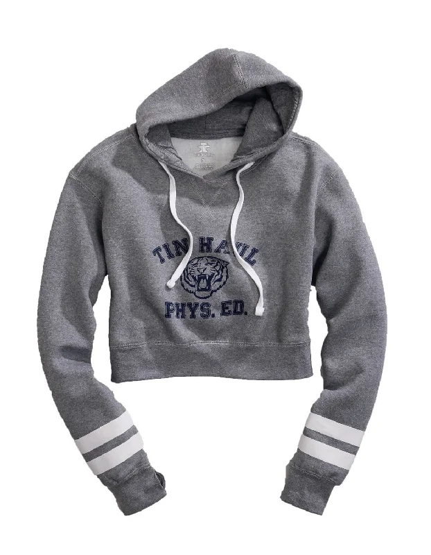 Tin Haul Womens Heather Grey Cotton Blend Tiger Phys Ed Hoodie