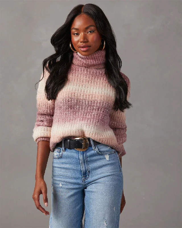 Zoda Ombre Cropped Turtleneck Sweater