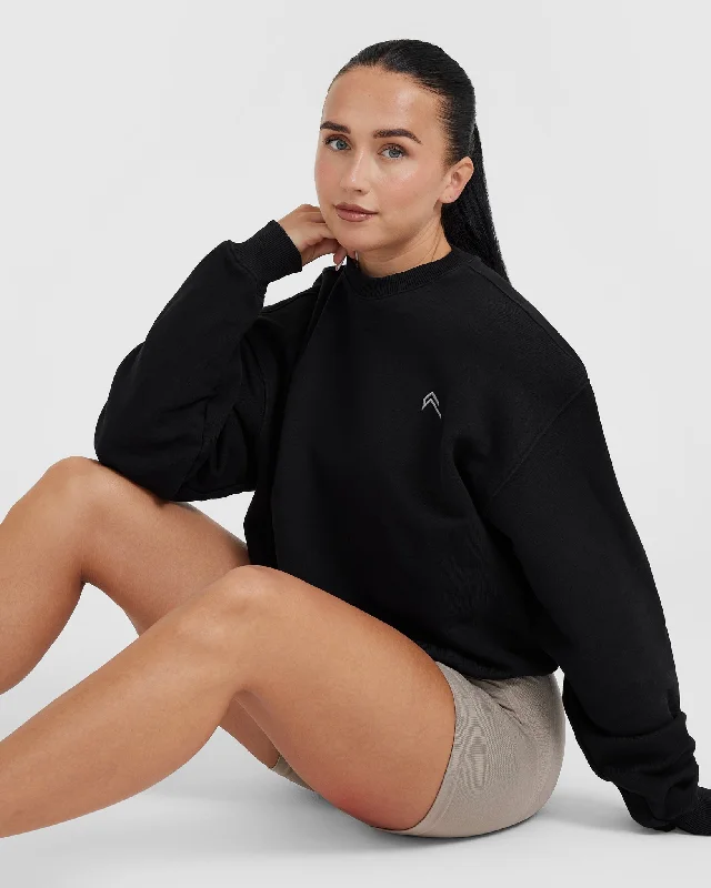 All Day Lightweight Oversized Sweatshirt | Black