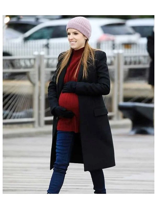 Anna Kendrick Love Life Darby Black Wool-Blend Coat