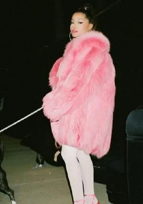 Ariana Grande Pink Fur Jacket