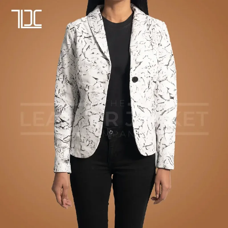 Avante Garde Leather Blazer Women