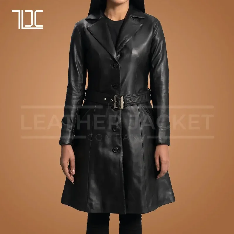 Classic Chic Genuine Leather Coat