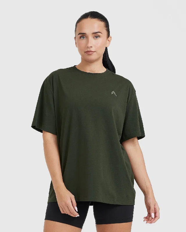 Classic Oversized Lightweight T-Shirt | Khaki