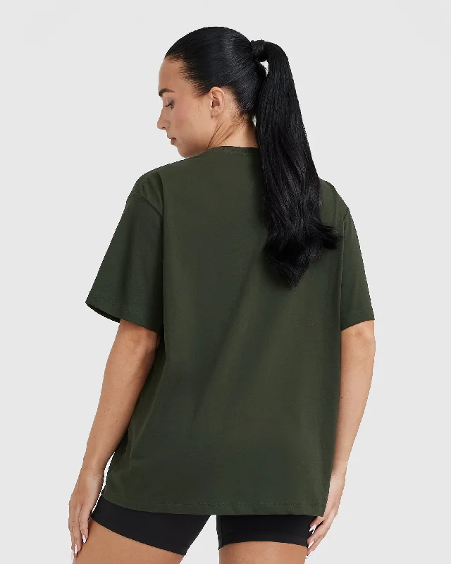 Classic Oversized Lightweight T-Shirt | Khaki