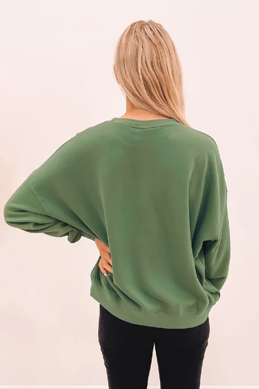 Dalton Oversized Crew Forest Green