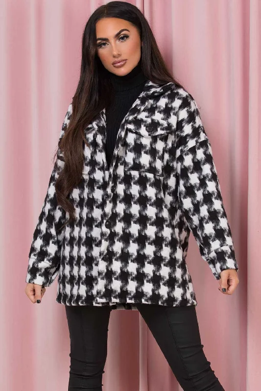 Dogtooth Shacket Black And White