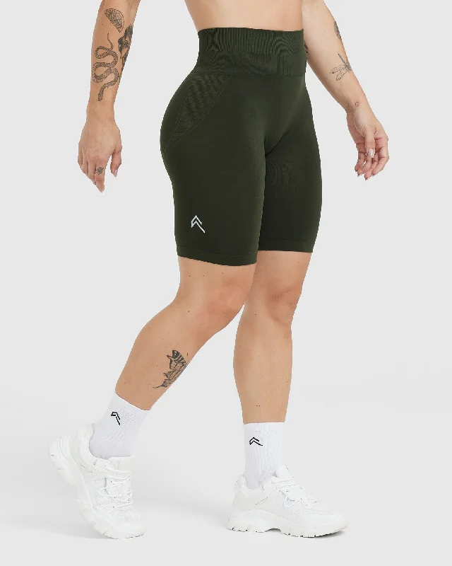 Effortless Seamless Cycling Shorts | Khaki