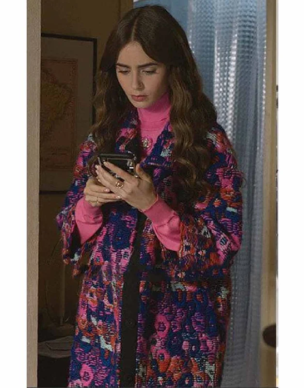 Emily In Paris Lily Collins Floral Coat