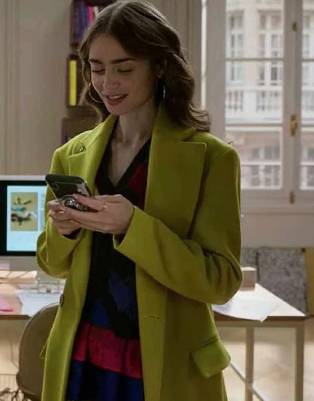 Emily In Paris Lily Collins Green Coat