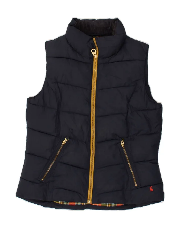 JOULES Womens Padded Gilet UK 12 Medium  Navy Blue