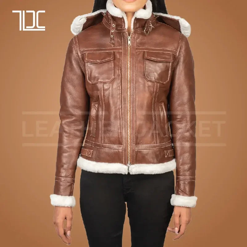 Luxoria real leather bomber jackets womens