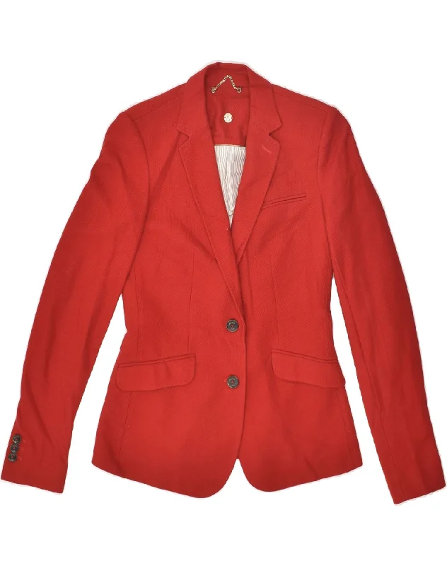 MASSIMO DUTTI Womens 2 Button Blazer Jacket EU 36 XS Red Cotton