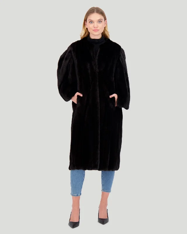 Mink Short Coat With Cape Top