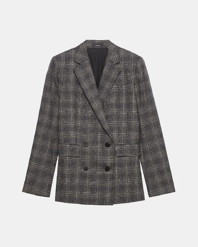 Plaid Wool Piazza Jacket - Multi