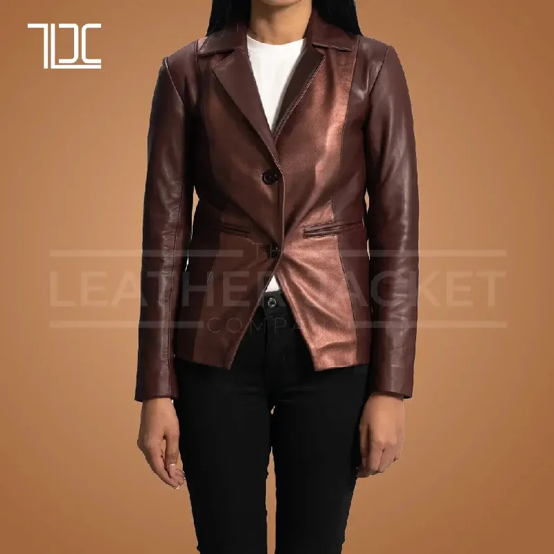 Posh Womens Leather Blazer