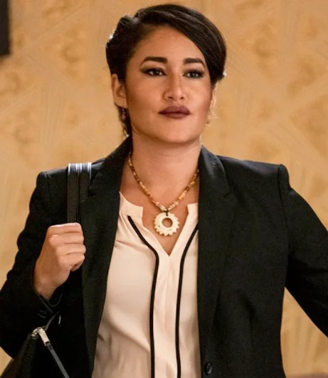 Q’orianka Kilcher Yellowstone Angela Blue Thunder Coat