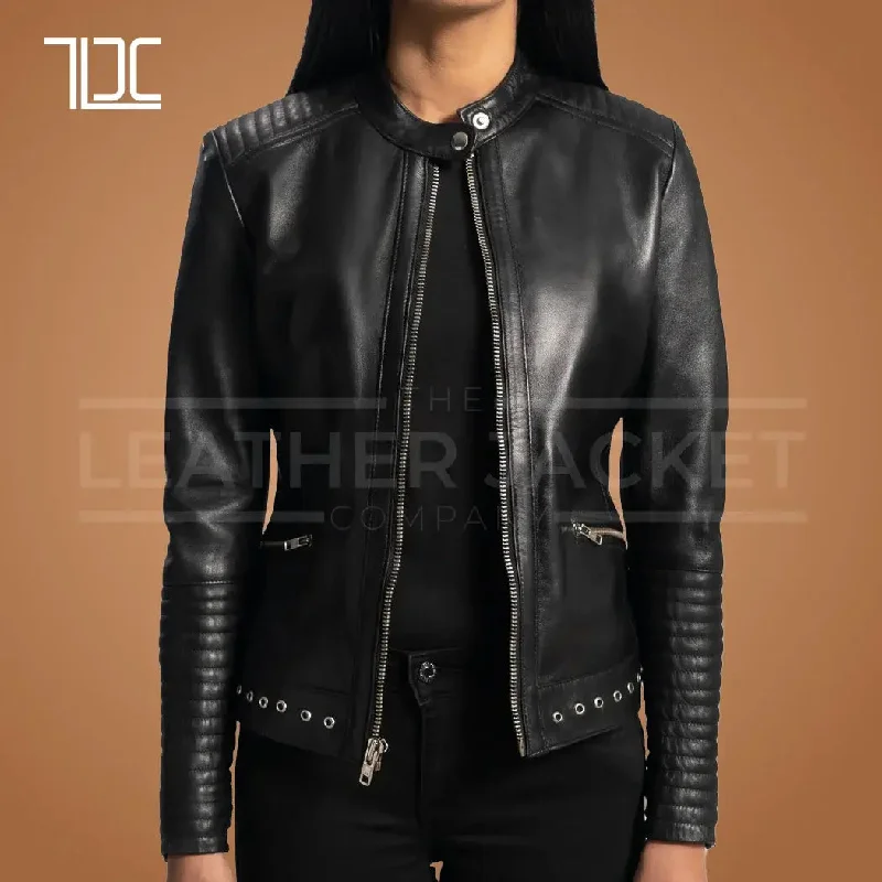 Urban Edge Leather Biker Jacket Women