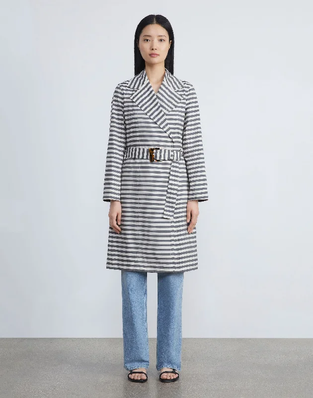 Vitality Stripe Reversible Trench Coat