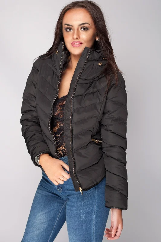 Zara Black Padded Faux Fur Coat Jacket Plus Size Winter Coat