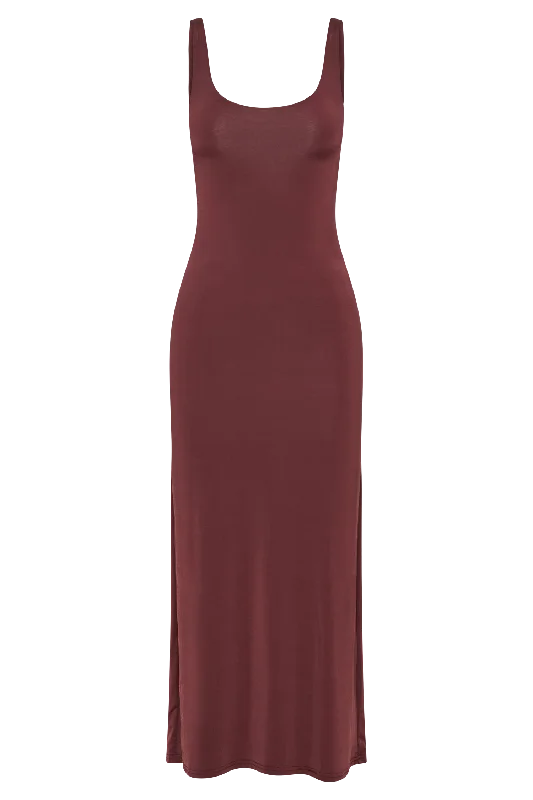 Augustine Slinky Scoop Midi Dress - Wine