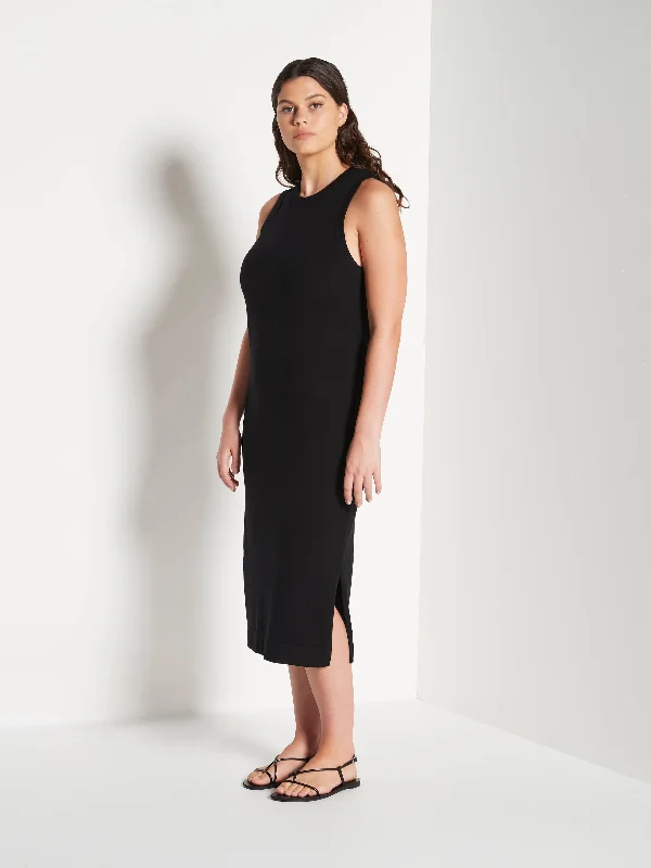 JHL Split Tank Dress (Cotton Cashmere) Black