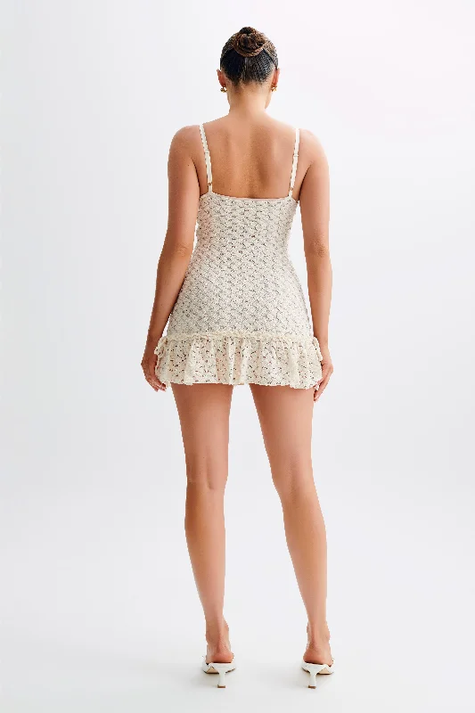 Marietta Cupped Lace Mini Dress - Ivory