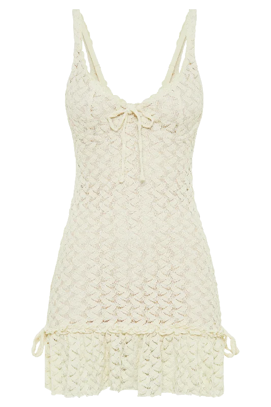 Marietta Cupped Lace Mini Dress - Ivory