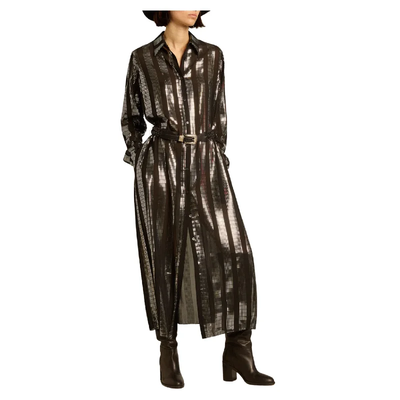 Metallic Shirt Dress