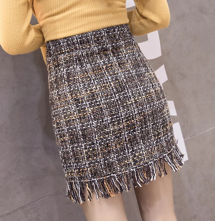 Plaid skirt high waist skirt YV8072