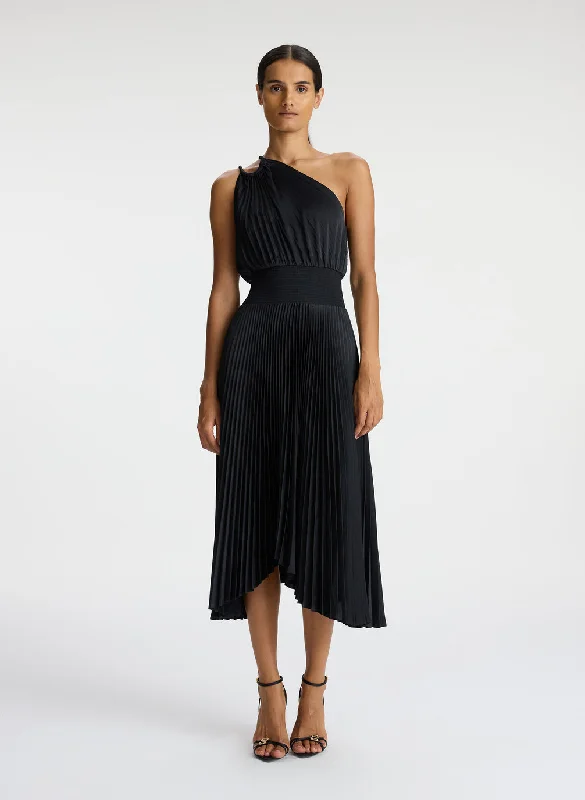 Ruby Pleated One Shoulder Dress