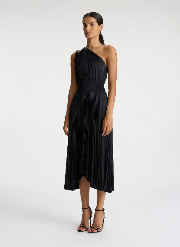 Ruby Pleated One Shoulder Dress